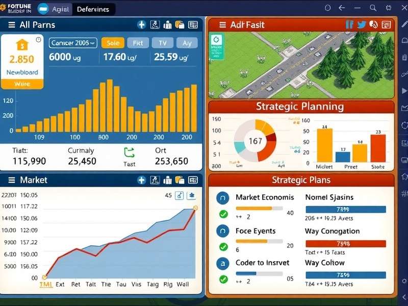 Fortune Builders IN gameplay interface showing economic dashboard