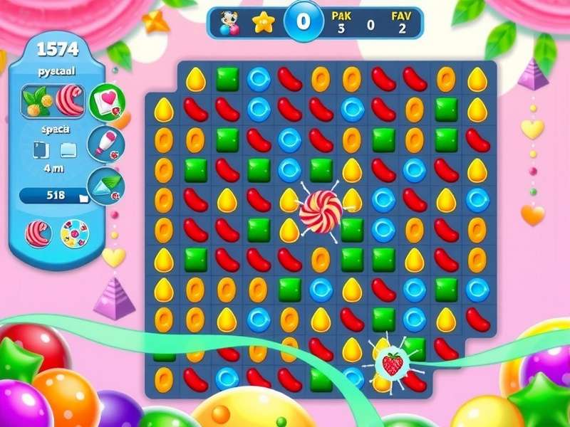 Malayali Candy Bonanza gameplay screenshot showing colorful candy matching