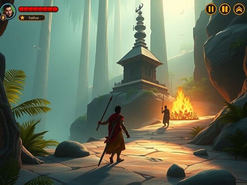 Shiva S Spiritual Odyssey gameplay screenshot showing mystical environments