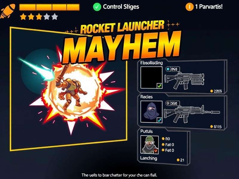 Rocket Launcher Mayhem gameplay screenshot showing explosive action