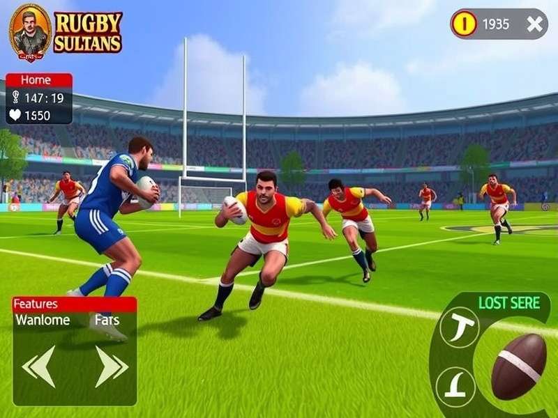 Rugby Sultans India gameplay screenshot showing realistic rugby action