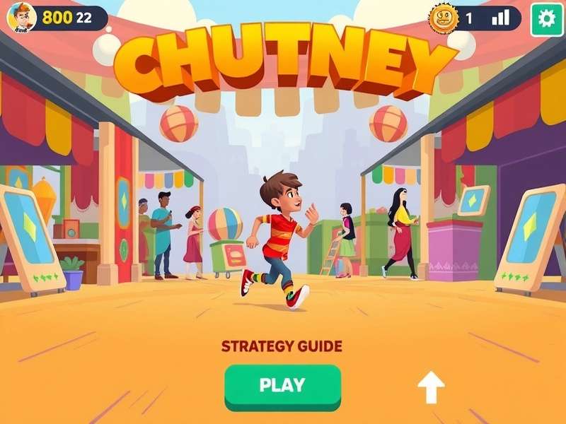 Chutney Charge Runner gameplay screenshot showing character running through Indian market