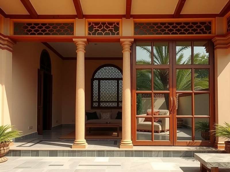 Traditional Indian villa exterior with modern makeover elements