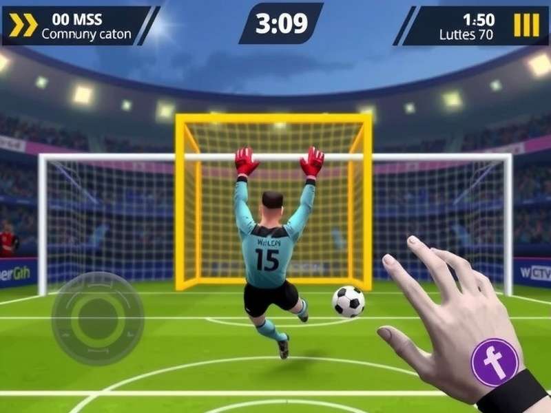 Pro Goalkeeper Wizard control tutorial showing swipe gestures
