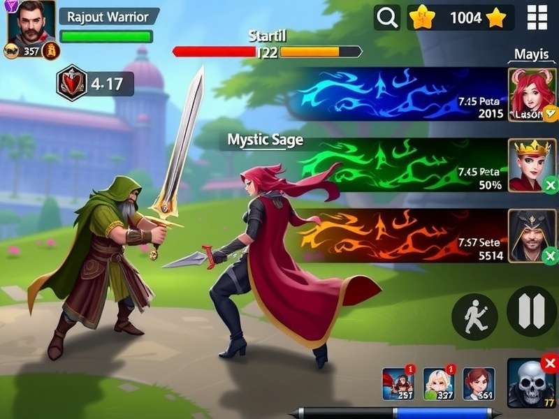 Royal Raid17 gameplay screenshot showing battle interface