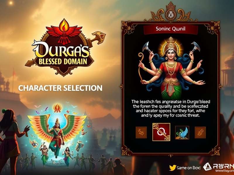 Character selection screen showing various Hindu deities