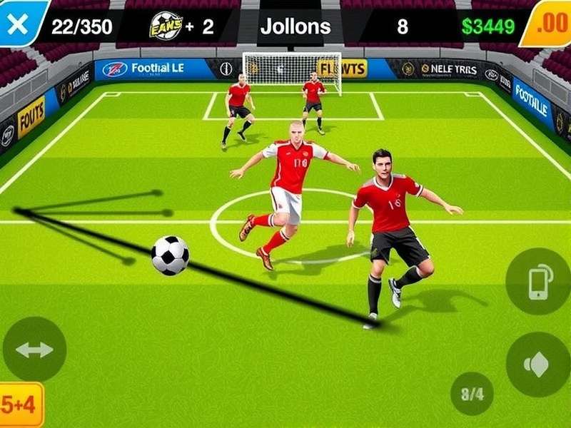 Football Strike gameplay scene showing a player taking a penalty kick