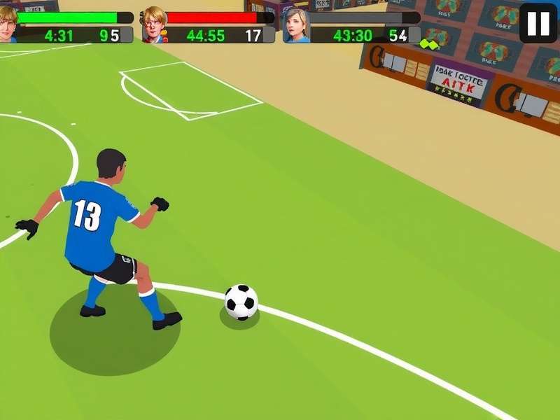 Football Strike gameplay screenshot showing free-kick interface