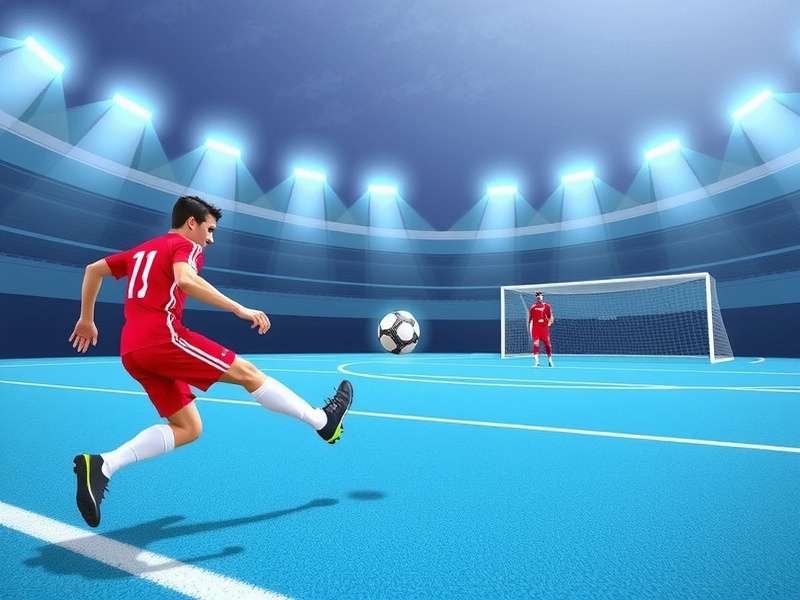 Striker performing a turn and shoot drill under pressure