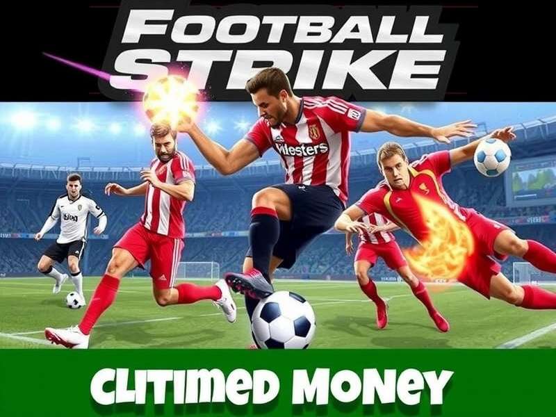 Football Strike Mod Apk Gameplay Screenshot showing unlimited money and coins
