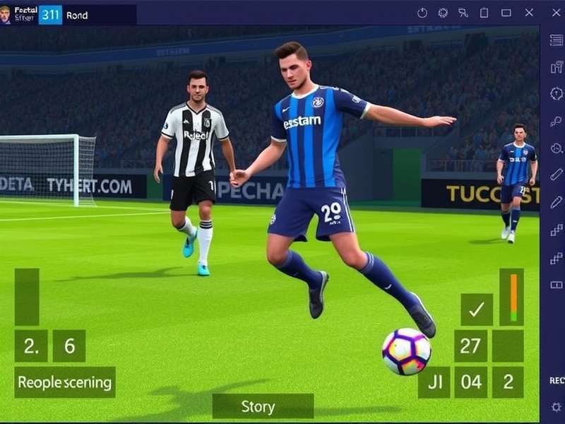 Football Strike player executing a perfect shot on goal