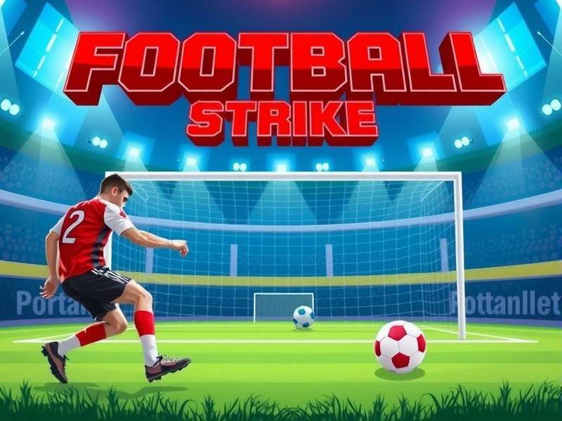 Football Strike Unblocked gameplay screenshot showing a player scoring a goal