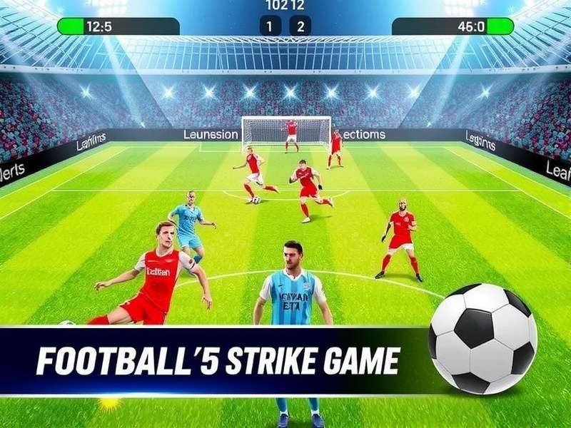 Football Strike gameplay action shot showing a powerful free-kick