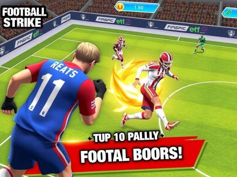 Football Strike Mod Apk gameplay screenshot showing unlocked players and stadiums