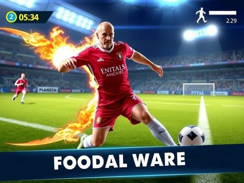 Two players celebrating a goal in Football Strike 2v2 mode