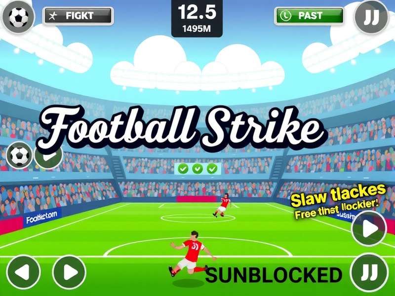 Football Strike Free Kick gameplay screenshot showing a player aiming a curved shot