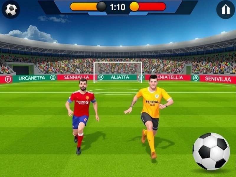 Football Strike Free gameplay screenshot showing a penalty kick moment