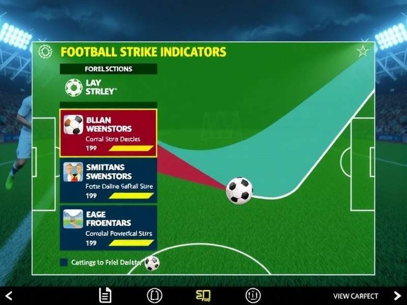 Football Strike game interface showing performance metrics and indicators