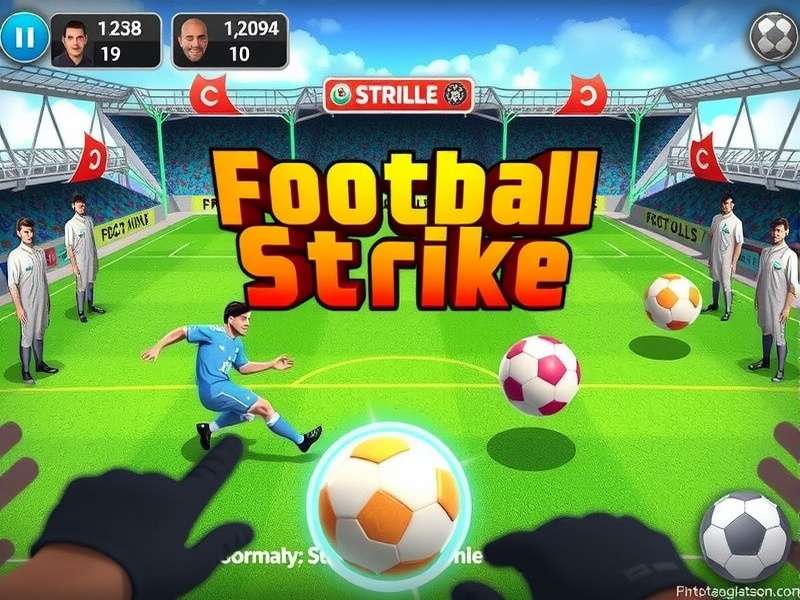 Football Strike gameplay screenshot showing a penalty kick moment