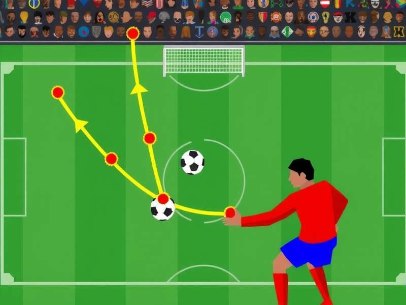 Football Strike player executing a perfect curved free kick into the top corner