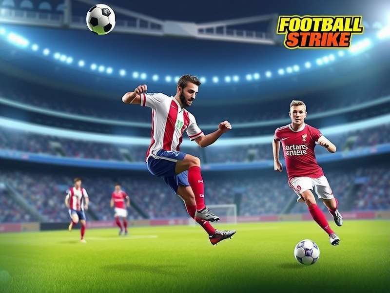 Football Strike gameplay screenshot showing a striker taking a penalty