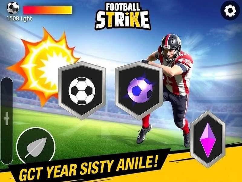 Football Strike gameplay on a mobile phone showing a penalty kick