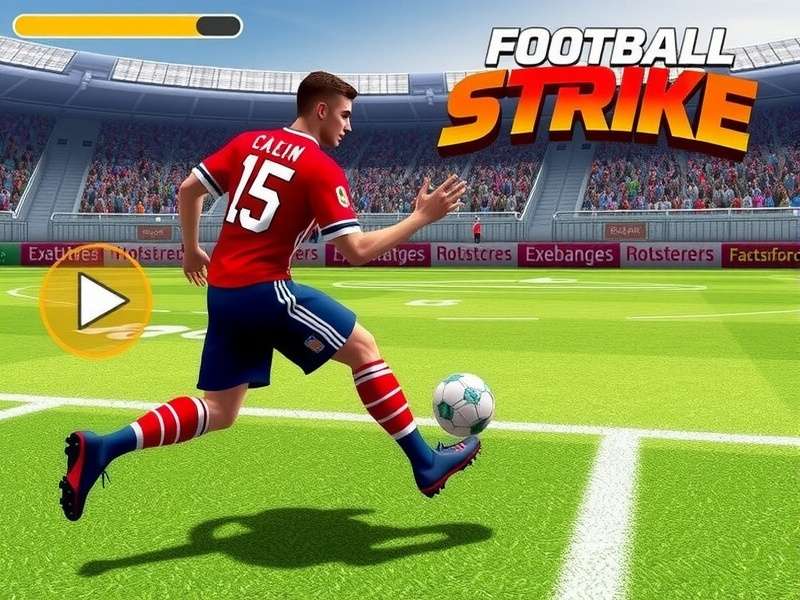 Football Strike Online Game Free gameplay screenshot showing a player taking a powerful shot