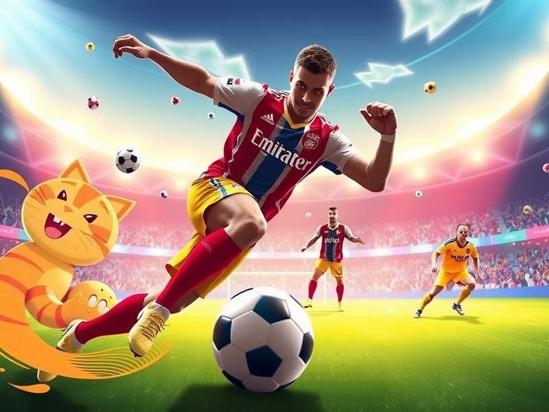 A dynamic in-game screenshot of Football Strike showing a striker taking a powerful shot on goal