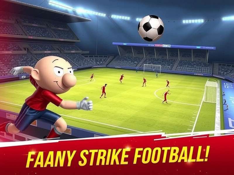 Football Strike gameplay screenshot showing a player taking a free-kick in a packed stadium