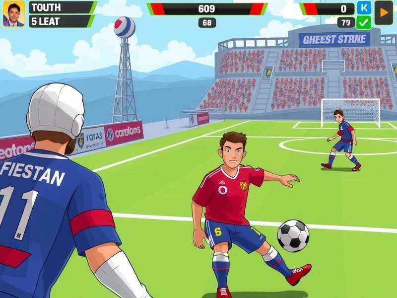 Football Strike gameplay screenshot showing a penalty kick scene