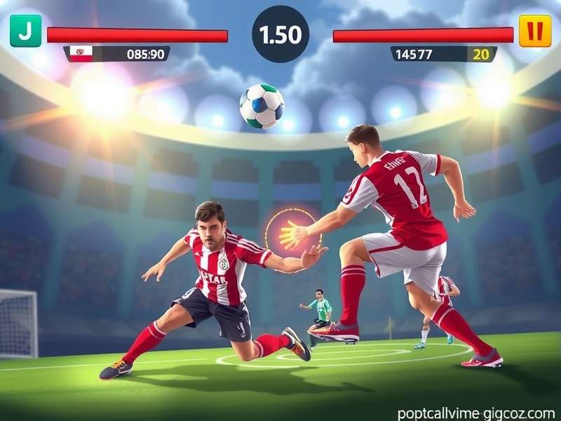 Football Strike Gioco gameplay screenshot showing a penalty shootout