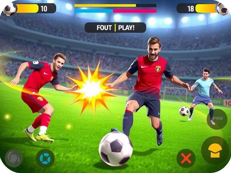 Football Strike Free Play gameplay screenshot showing a player taking a free kick