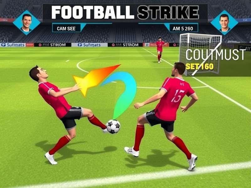 Football Strike gameplay action shot showing a powerful strike