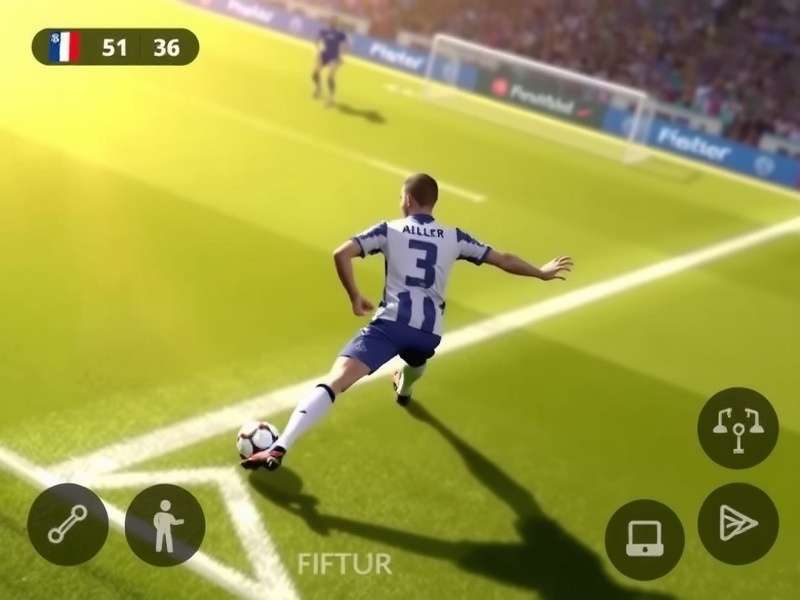 Football striker scoring a goal in a dramatic match situation