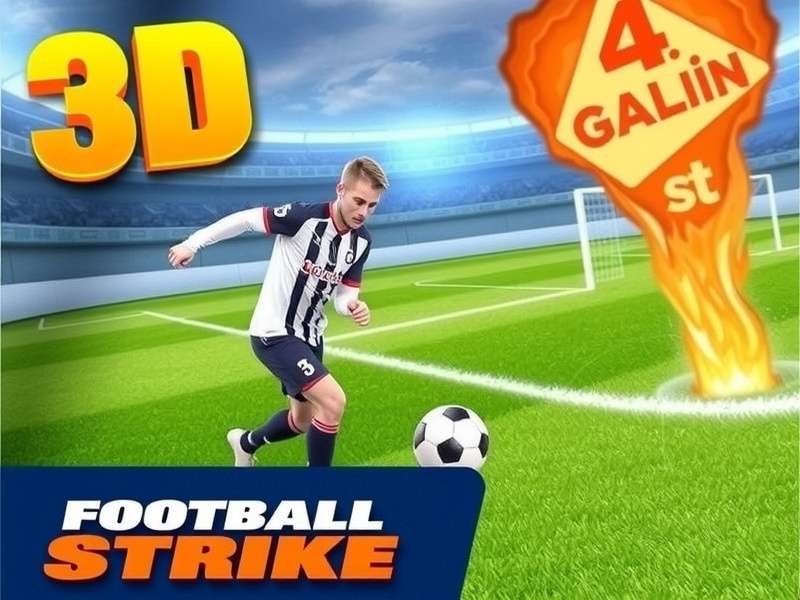 3D Football Strike Unblocked gameplay screenshot showing a player scoring a goal