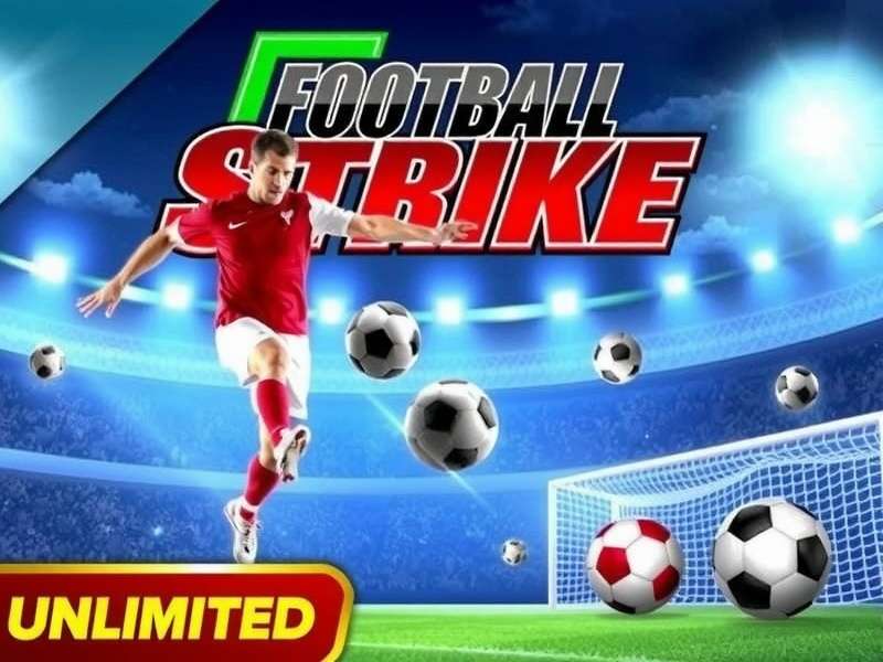 Football Strike Game Unlimited Money — gameplay action shot with stadium background