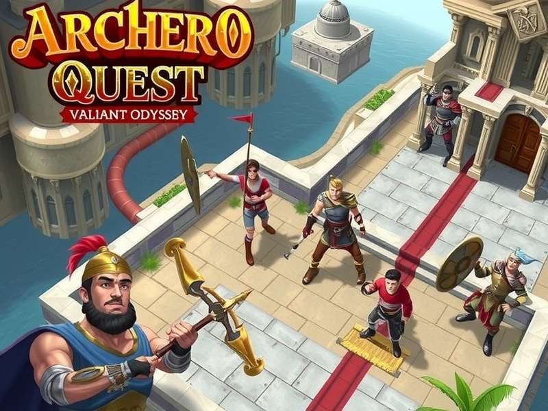 Archero Quest Valiant Odyssey gameplay screenshot showing archer in ancient Indian-inspired fortress