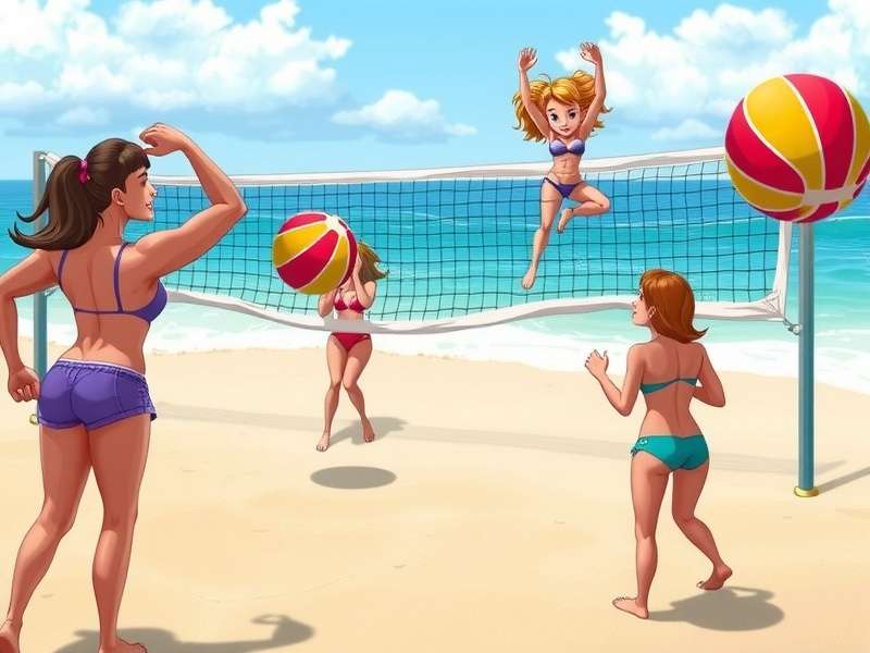 Beach Volley Heroes gameplay action shot on sandy court under bright sun