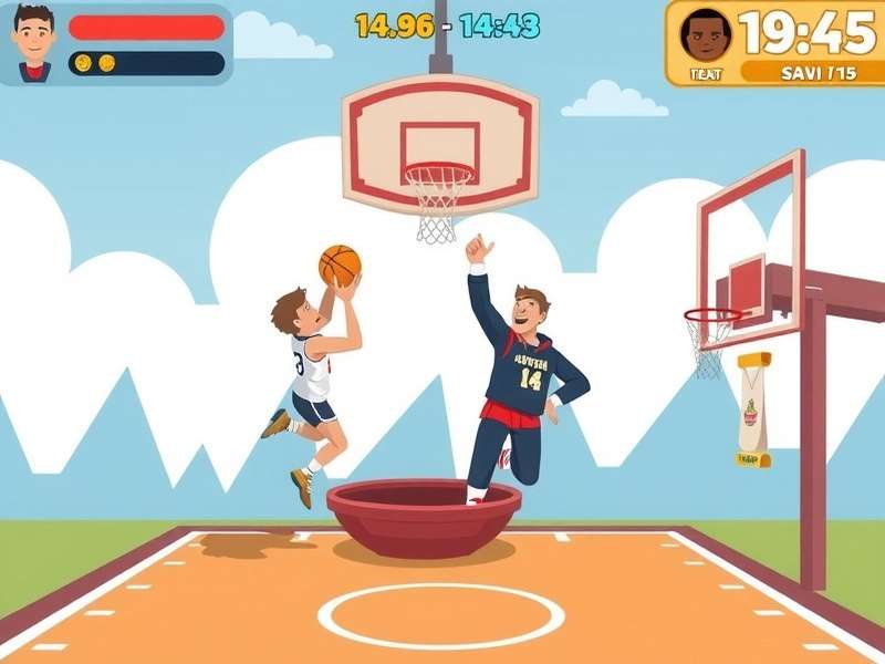 Bounce Basket Sensation gameplay action shot featuring basketball and football fusion in Indian style