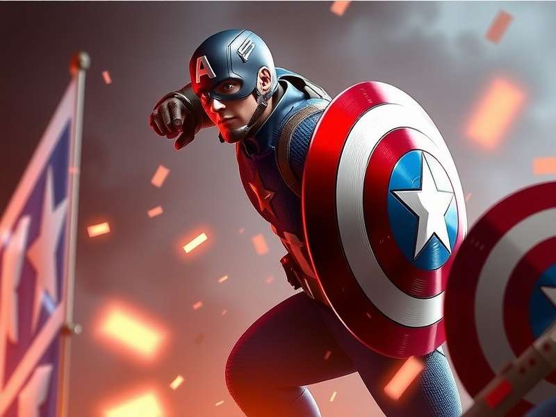 Captain America themed Football Strike gameplay in India with players and shield